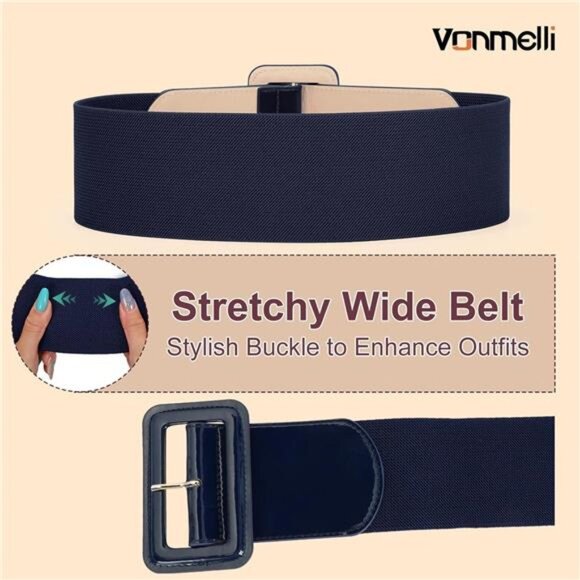 wide stretchy waist belt women elastic vintage belt dress fashion outfit accesso - Picture 2 of 6